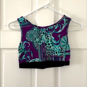 Green & purple crop top